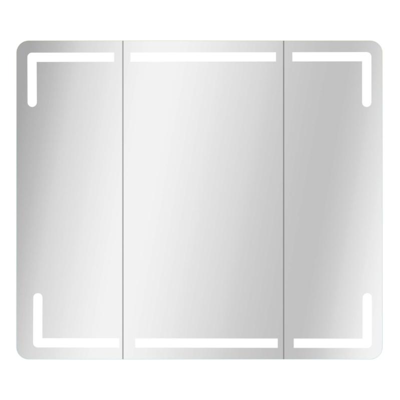 Armoire de toilette 100x75x17cm 3 portes led lumineuse Blanche