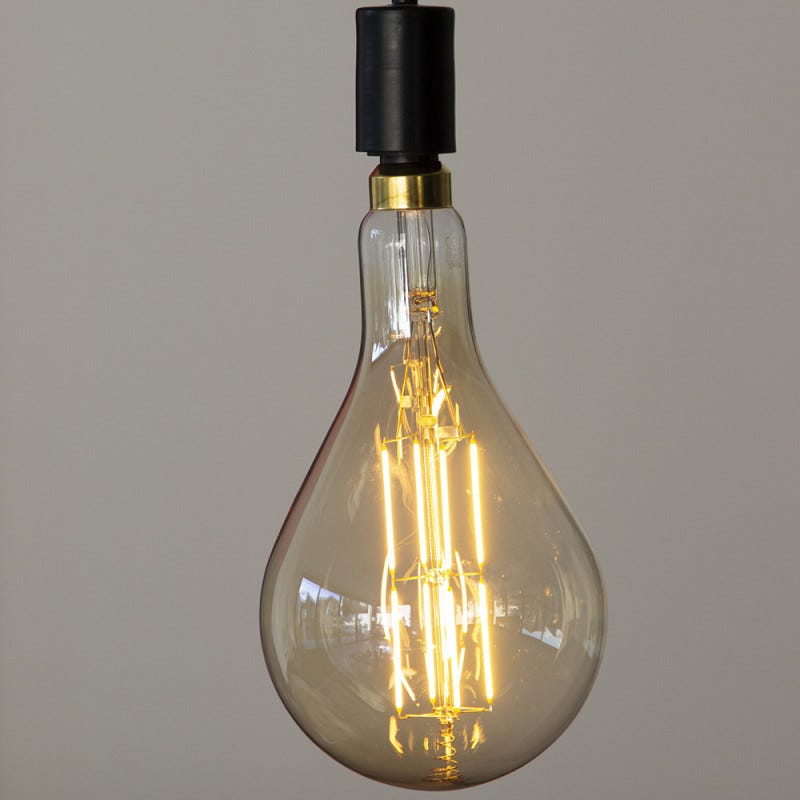 Ampoule filament LED compatible variateur, globe 200mm E27, 8W - 800Lm 1800K 1
