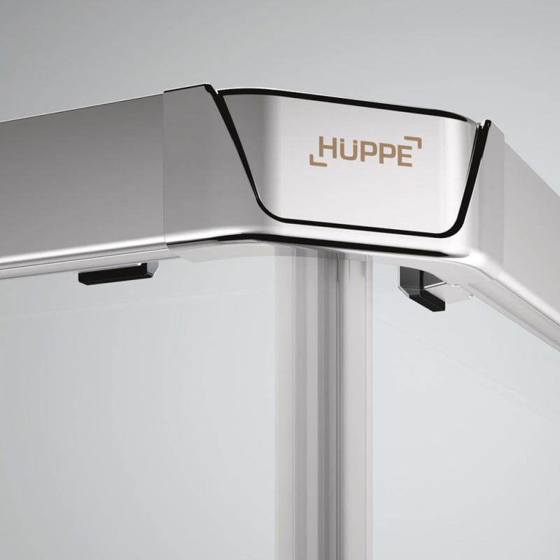 HÜPPE Next - Paroi douche et porte coulissante 90x90cm en verre transparent + Profilés chromés brillants (145002.069.322) 1
