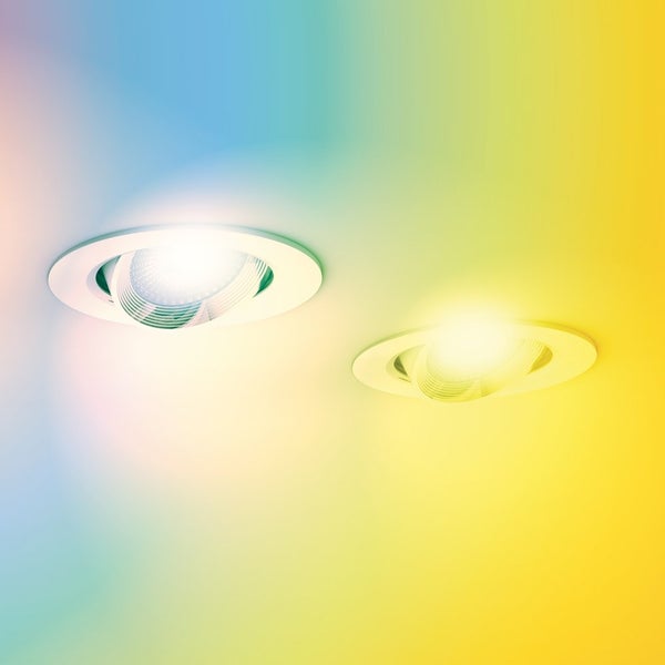 Spot Encastrable LED Intégré - RGB - Orientable - cons. 6,8W (eq. 40W) - 345 lumens - Blanc chaud 3