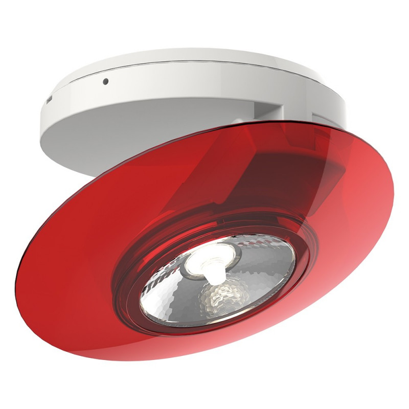 Xanlite - Spot en saillie LED - Orientable - Bague Rouge - cons. 4,5W (eq. 40W) - 300 lumens - Blanc chaud - SPESR350