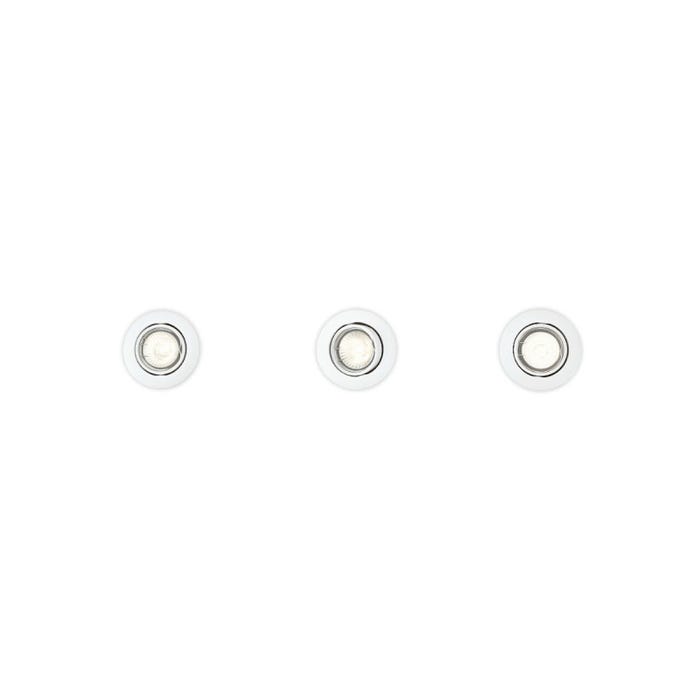 Set de 3 anneaux encastrables inclinables PHILIPS - GU10 - 9 cm - blancs - 93514 0