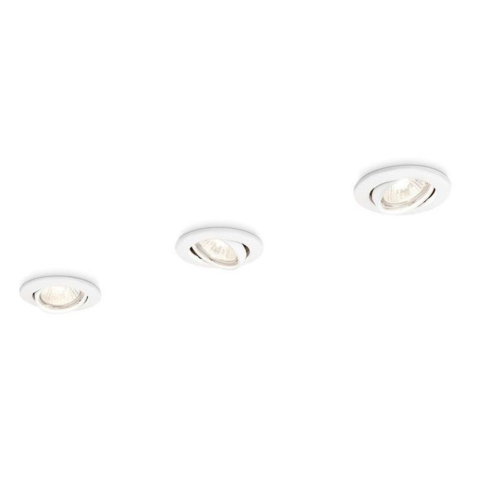 Set de 3 anneaux encastrables inclinables PHILIPS - GU10 - 9 cm - blancs - 93514 2