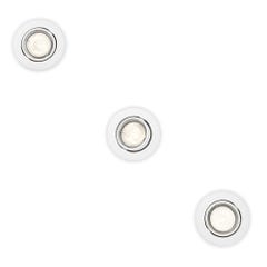 Set de 3 anneaux encastrables inclinables PHILIPS - GU10 - 9 cm - blancs - 93514 3
