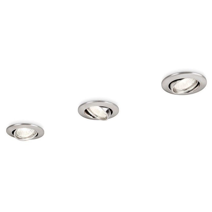 Set de 3 anneaux encastrables inclinables PHILIPS - GU10 - 9 cm - chrome mat - 93513 4