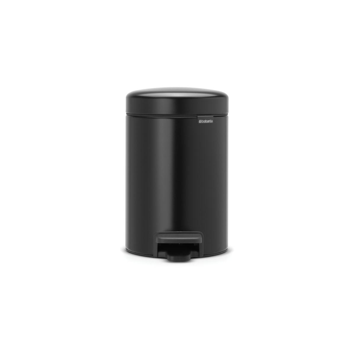 Poubelle manuelle BRABANTIA Newlcon 3L Matt Black A pedale