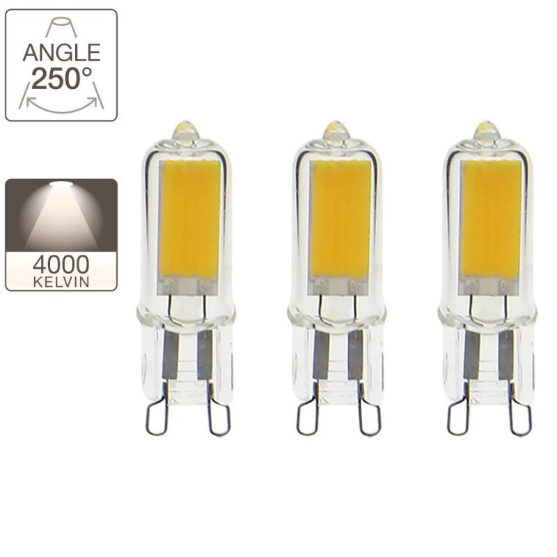 Xanlite - Pack de 3 ampoules RetroLED Caspule, culot G9, 2,6W cons. (20W eq.), 200 lumens, lumière blanc neutre - PACK3ALG9200CW 1
