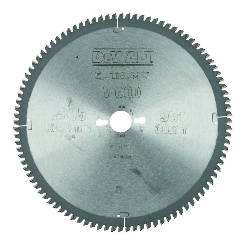 Lame de scie circulaire stationnaire 96 dents Extreme Workshop DEWALT DT4290-QZ 305x30mm 3