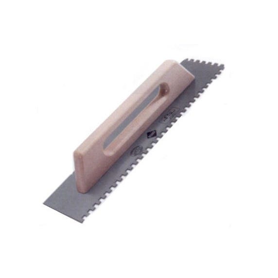 Peigne à colle avec manche bois fermé 48x15 cm - Modèle 10x10 mm - Acier 0