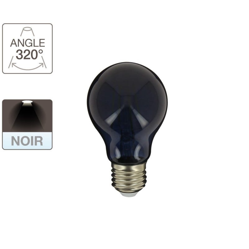 Xanlite - Ampoule LED A60, culot E27, 3,8W cons. (N.C eq.), Ampoule noire - RFDEN 1