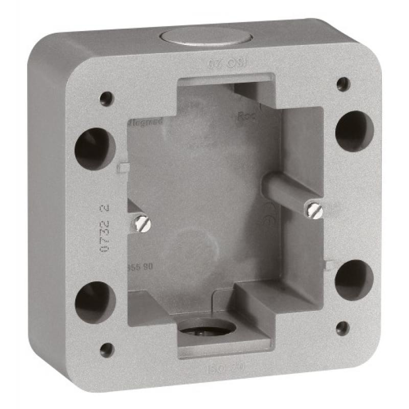 Cadre saillie programme Soliroc 1 poste 110x110x45 mm