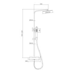 ROUSSEAU Colonne de douche avec robinet mitigeur mécanique Hawera Cuadrado - Chromé 6