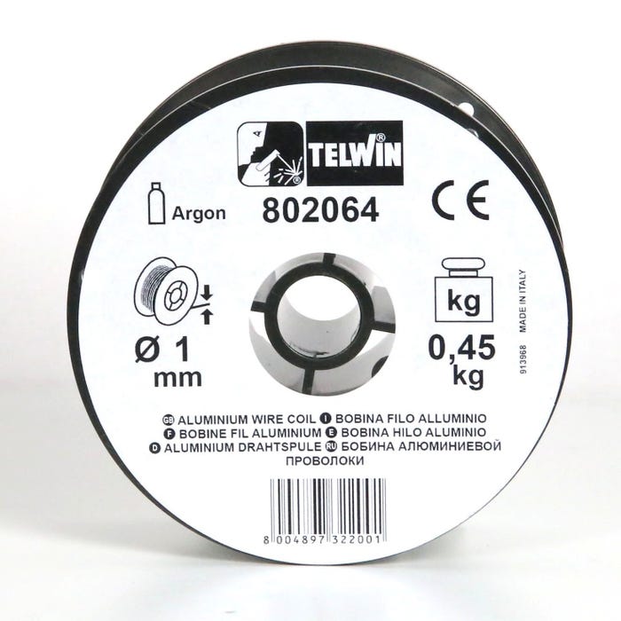 Bobine fil aluminium Diam 1,0 mm 0,45 kg Telwin 1