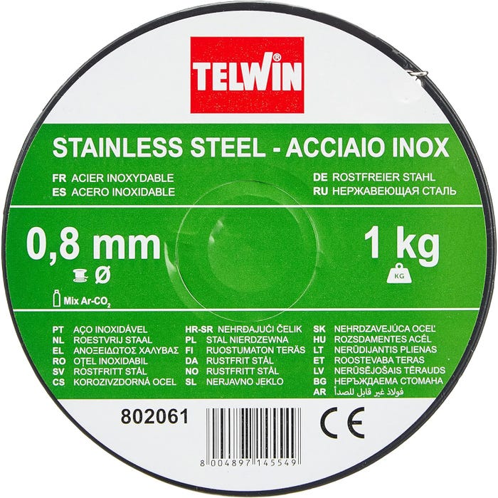 bobine fil acier inox 0,8 mm 1 kg Telwin 2