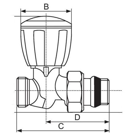 Robinet de radiateur droit 1/2 D16 - GIACOMINI - R432X033 1