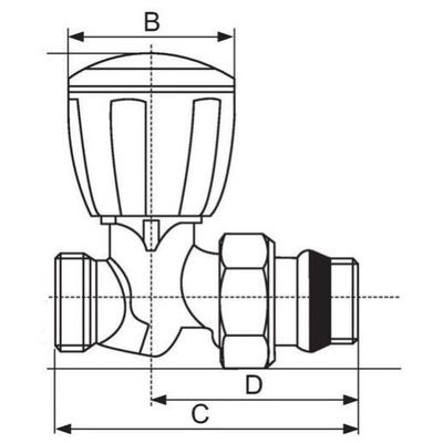 Robinet de radiateur droit 1/2 D16 - GIACOMINI - R432X033