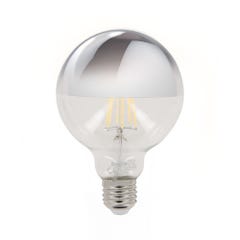 Ampoule LED G95 Silver, culot E27, 8W cons. (60W eq.), 850 lumens, lumière blanc chaud