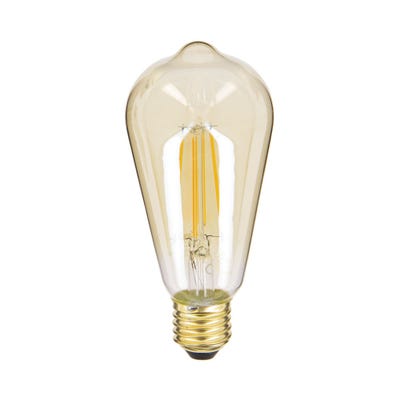 Ampoule LED (ST64) Edison / Vintage au verre ambré, culot E27, 3,8W cons. (30W eq.), 350 lumens, lumière blanc chaud 0