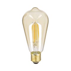 Ampoule LED (ST64) Edison / Vintage au verre ambré, culot E27, 3,8W cons. (30W eq.), 350 lumens, lumière blanc chaud