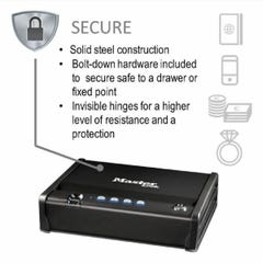 Master Lock Coffre-fort biometrique compact a acces rapide MLD08EB 3