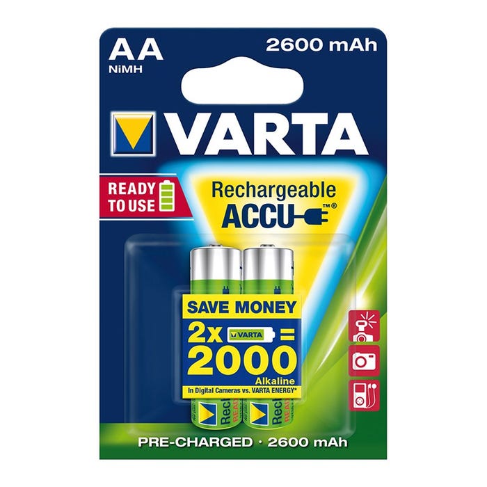 Varta - Piles rechargeables Professional AA (HR06) 2600mAh (2-pack) 0