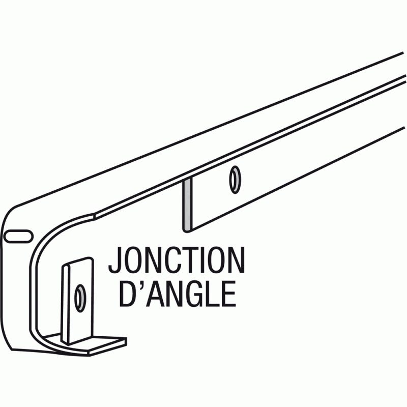 Profil alu jonction d'angle pour plan épaisseur 28mm rayon 3-5mm longueur 670mm 1