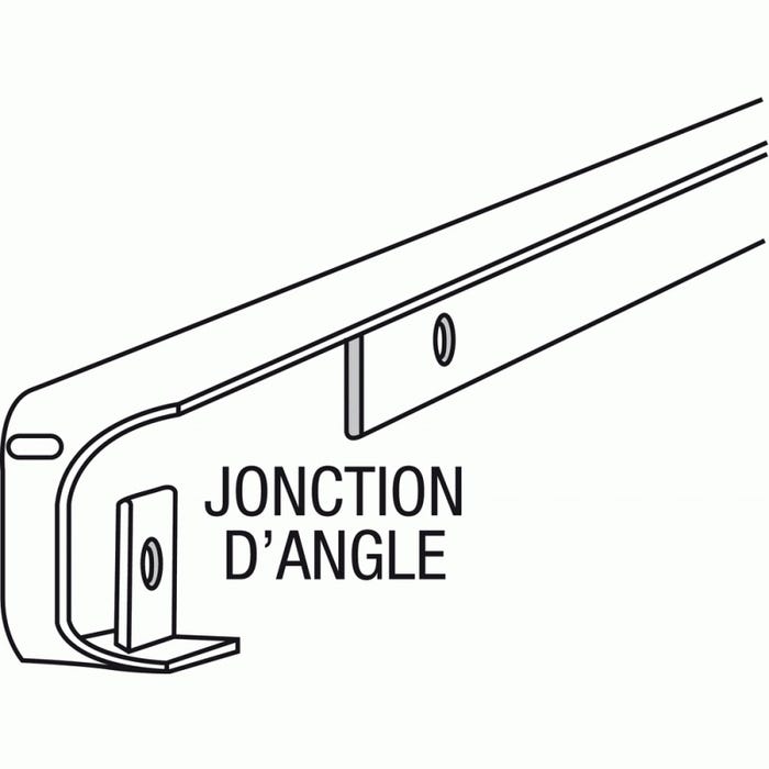 Profil alu jonction d'angle pour plan épaisseur 28mm rayon 3-5mm longueur 670mm 1