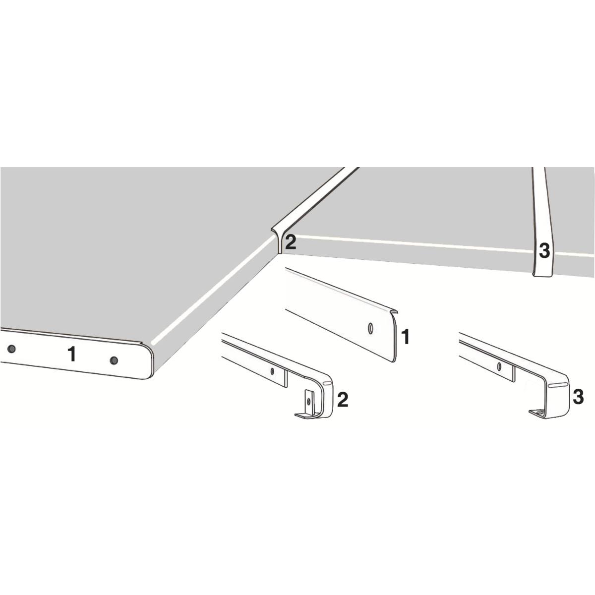 Profilé aluminium aluminium bord droite jonction d'angle 2/4R 38mm R0/2mm x 670mm - NORDLINGER - 680153 1