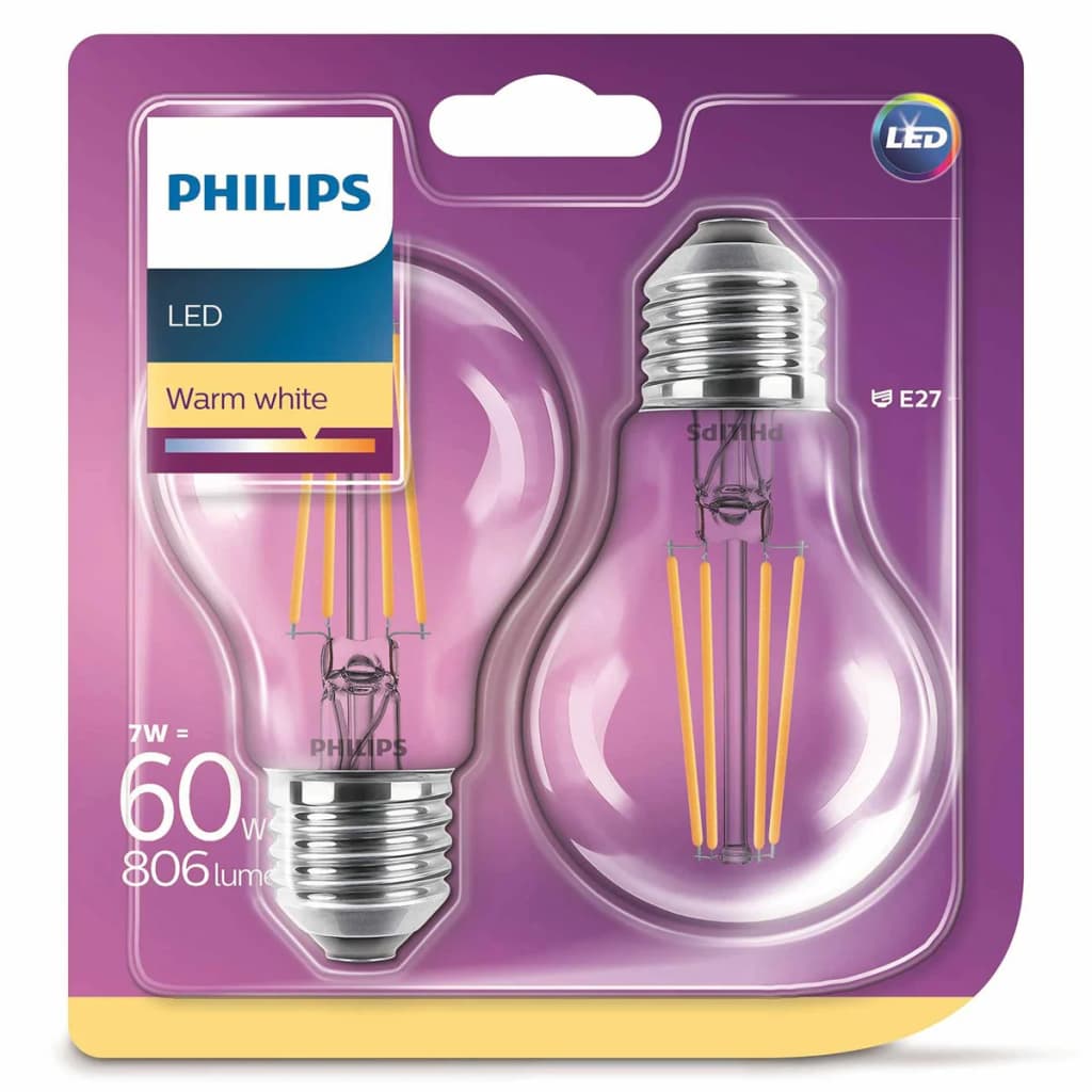 Ampoule LED 2 pcs Classique 7 W 806 Lumens 929001387371 Philips