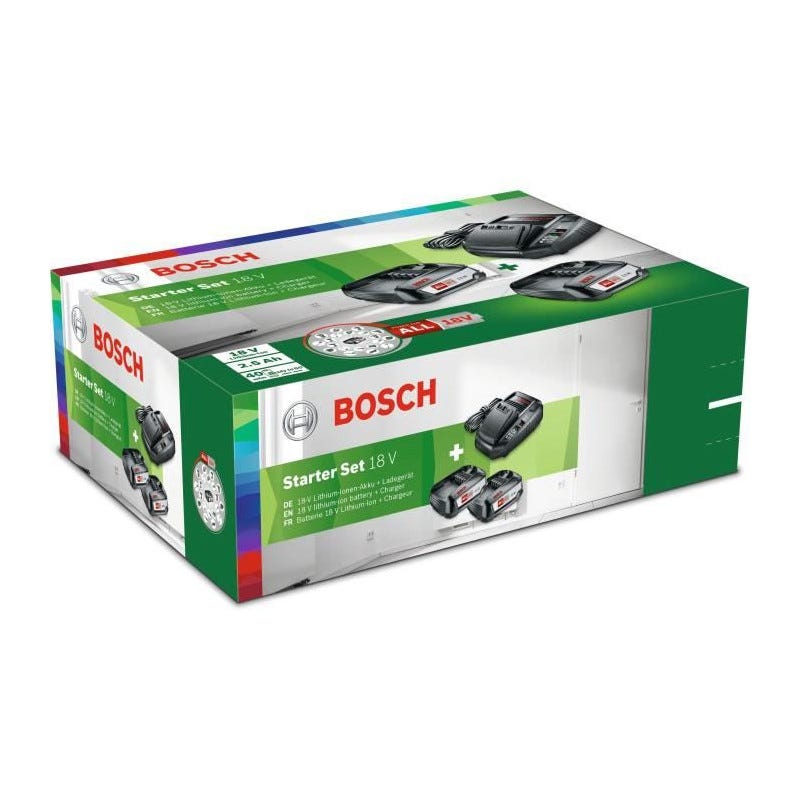 Pack 2 batteries 18V 2,5Ah Li-Ion + chargeur AL 1830 CV 1600A011LD Bosch 1