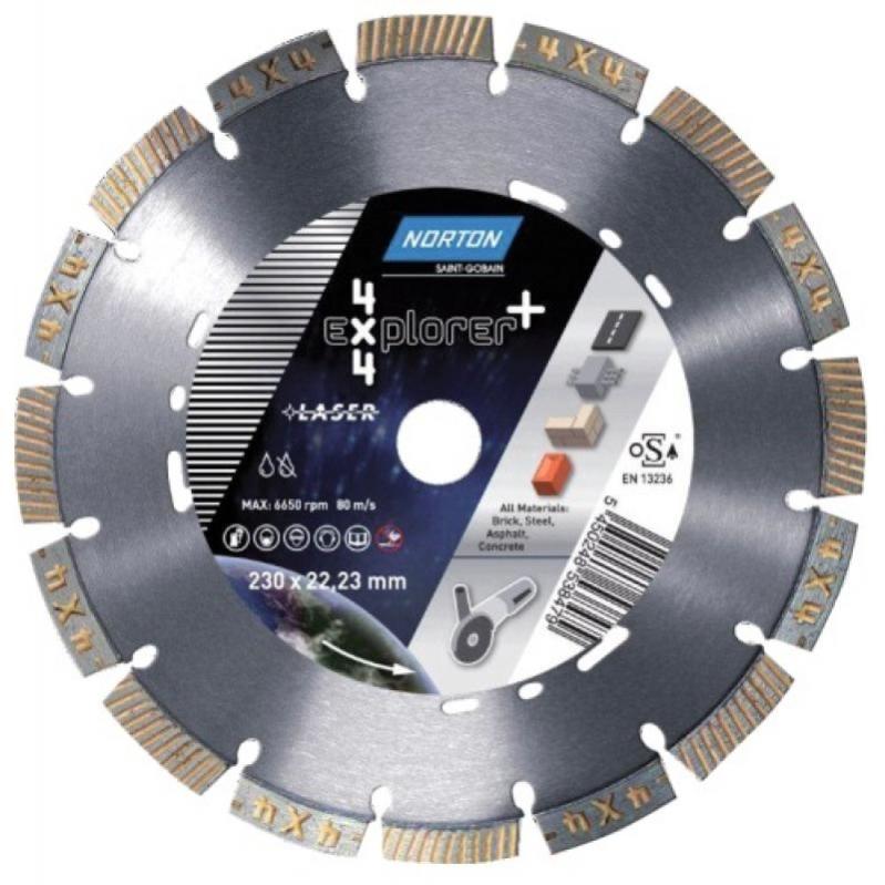 Disque à tronçonner diamant 4x4 Explorer Plus Ø 350 épaisseur 2,8 mm alésage 25,4 mm