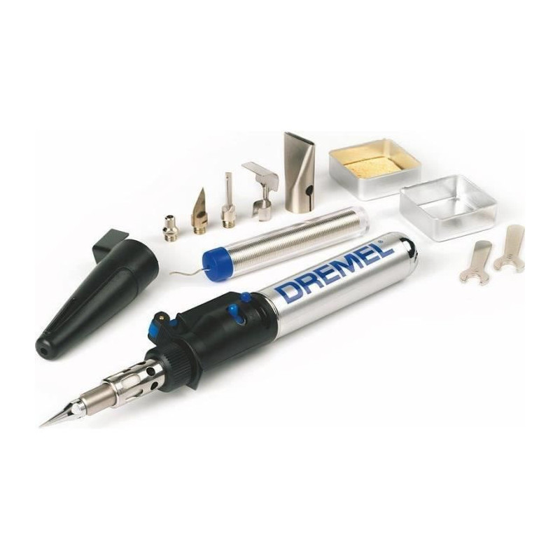 DREMEL Versatip 2000-6 Arts+Crafts, duree dutilisation maximum 90 min, 6 accessoires Fer a souder au butane
