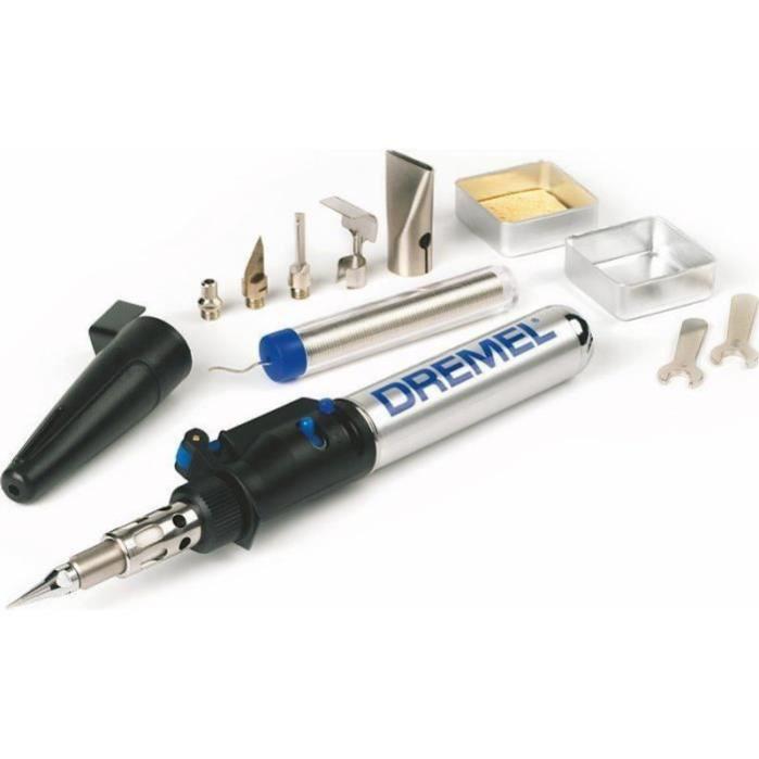 DREMEL Versatip 2000-6 Arts+Crafts, duree dutilisation maximum 90 min, 6 accessoires Fer a souder au butane