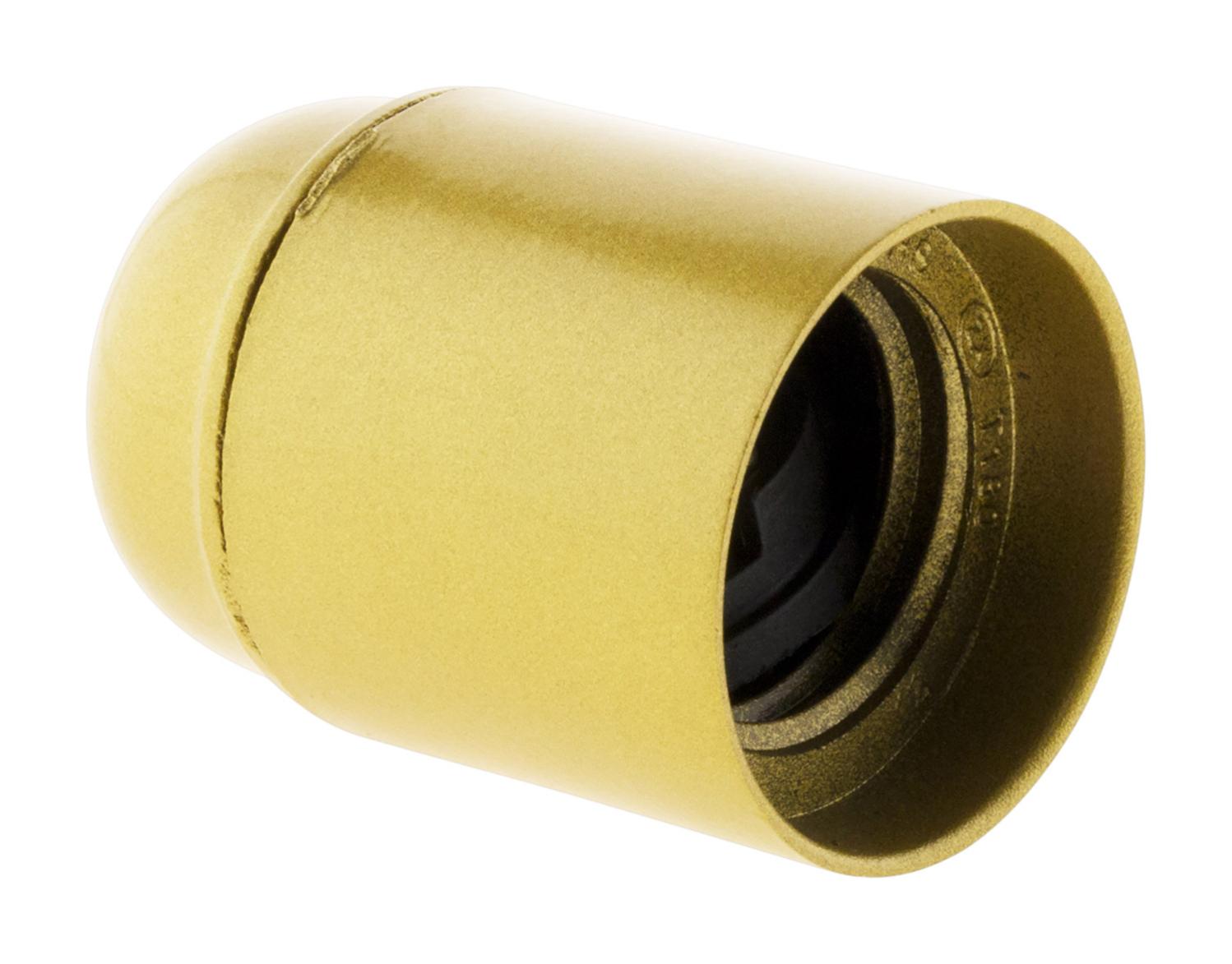 Douille E27 Thermoplastique Lisse Or