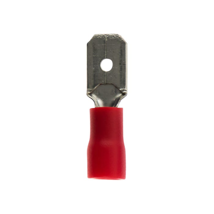 10 cosses rouge languettes mâles 6,3 mm - Zenitech 0