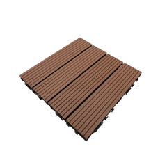 Dalle de terrasse bois composite Modular 30 x 30 cm / ep 2,5 cm Terre cuite, Surface couverte en m² - 0.091 par dalle