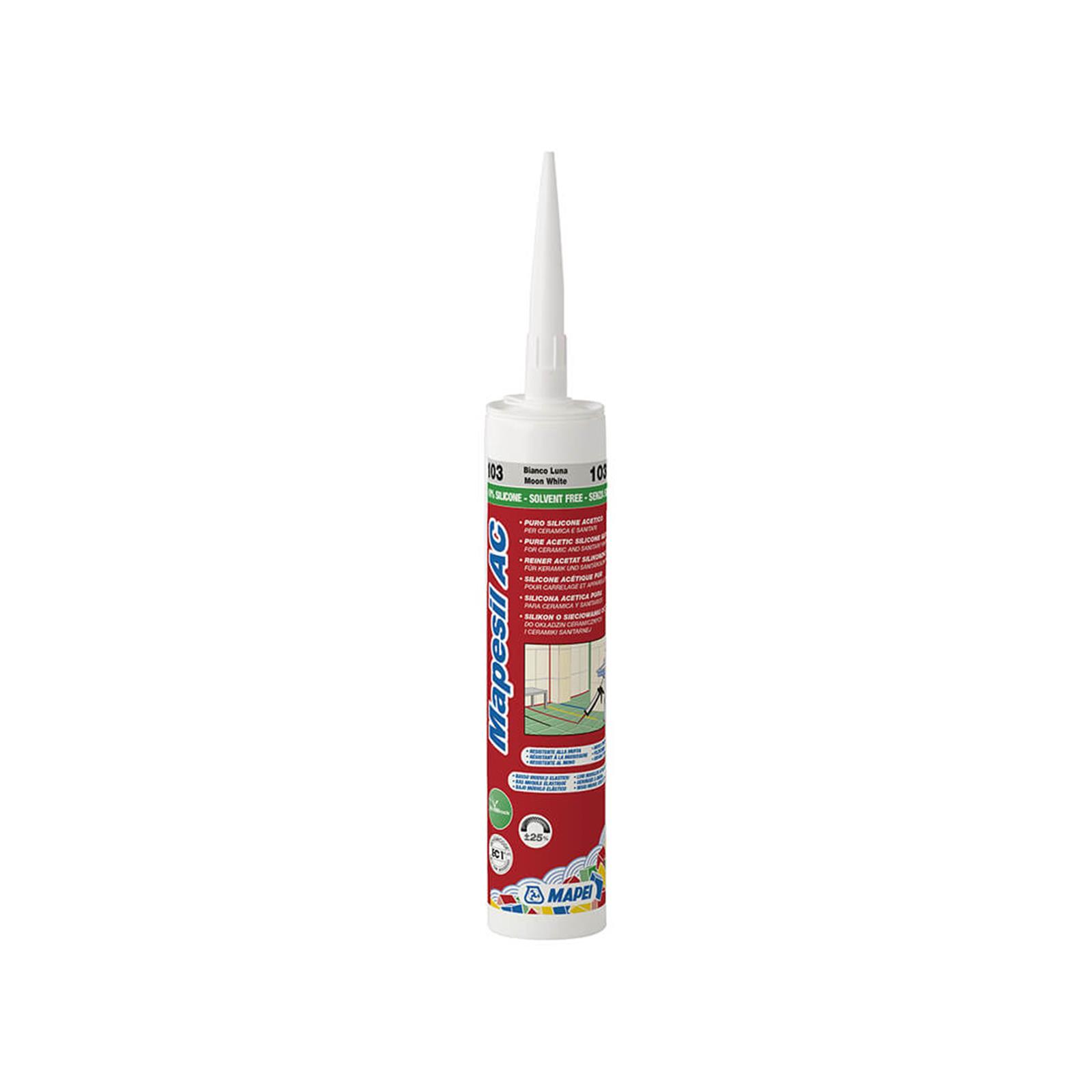 Mastic élastomère silicone pour joints MAPESIL AC - Cartouche de 310 ml - 112 GRIS MOYEN