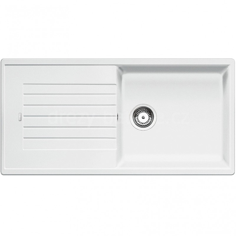 Blanco ZIA XL 6 S - évier en composite de granit SILGRANIT PuraDur II, simple bac XL avec égouttoir, couleur blanc (517571)