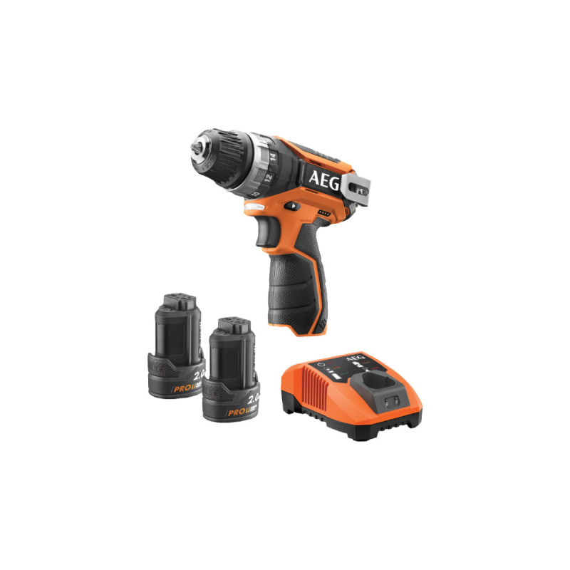 Perceuse visseuse AEG 12V Li-ion - 2 batteries 2.0Ah Pro-Lithium - 1 chargeur 40min - BS12C2-202C