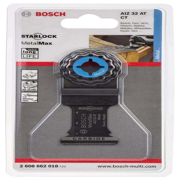 Lame de scie oscillante Bosch Starlock Carbure Metalmax AIZ 32 AT Metal -  BOSCH EXPERT - 2608662018
