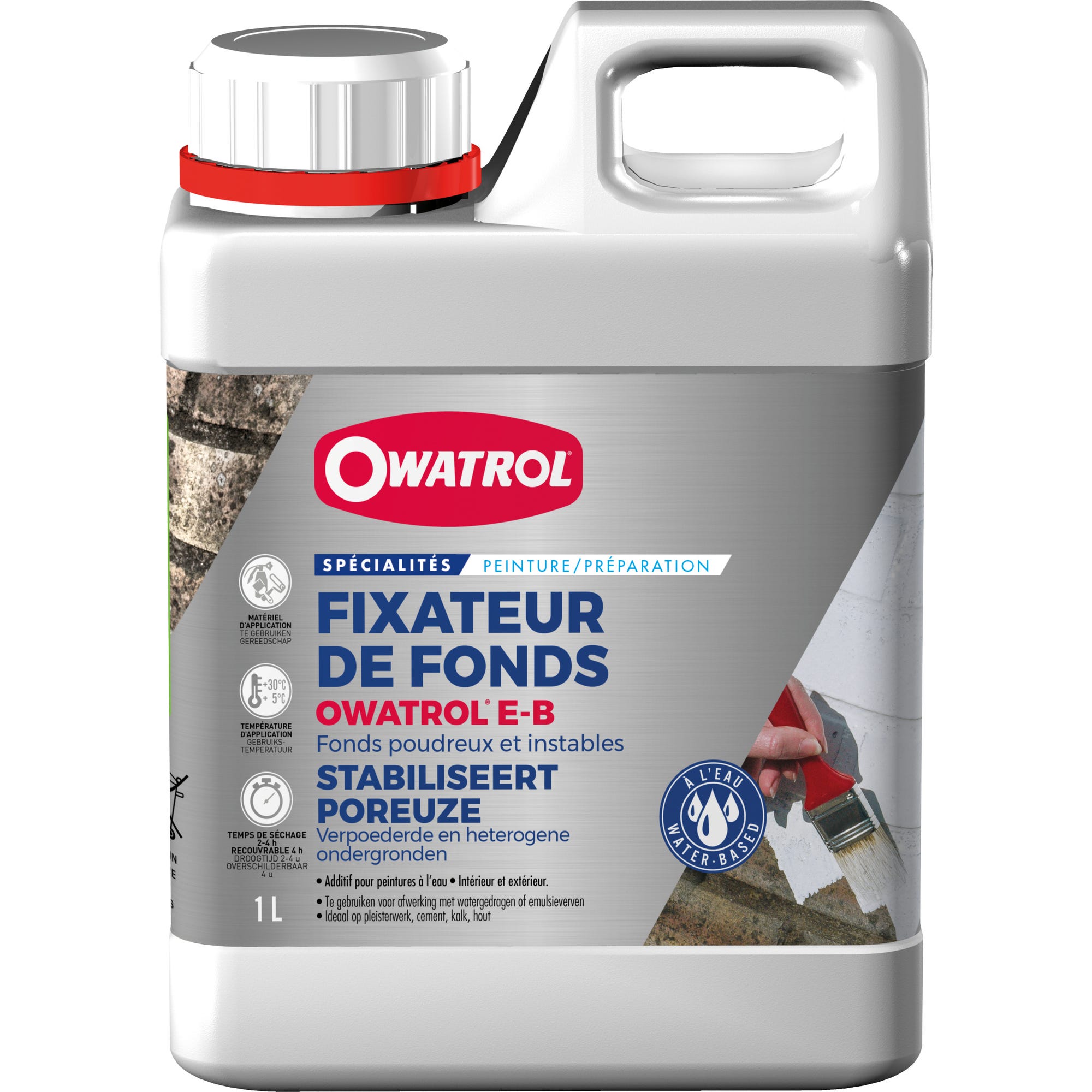 Fixe les fonds farineux, poreux et réduit le risque d'écaillage Owatrol OWATROL E-B 1 litre 0