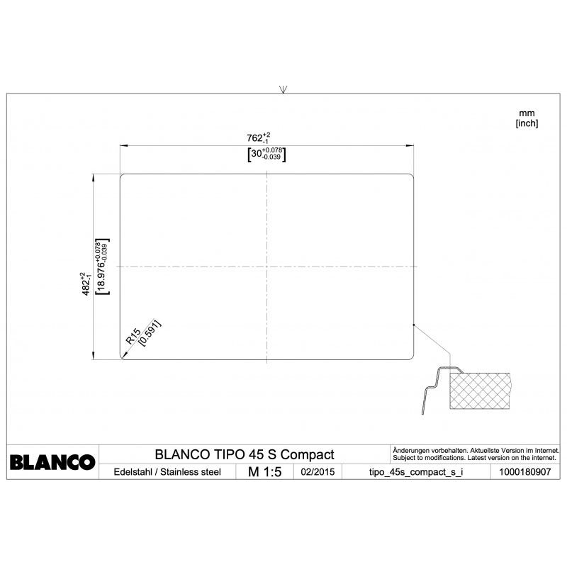 Blanco Évier TIPO 45 S Compact 780x500 mm, inox brillant 3