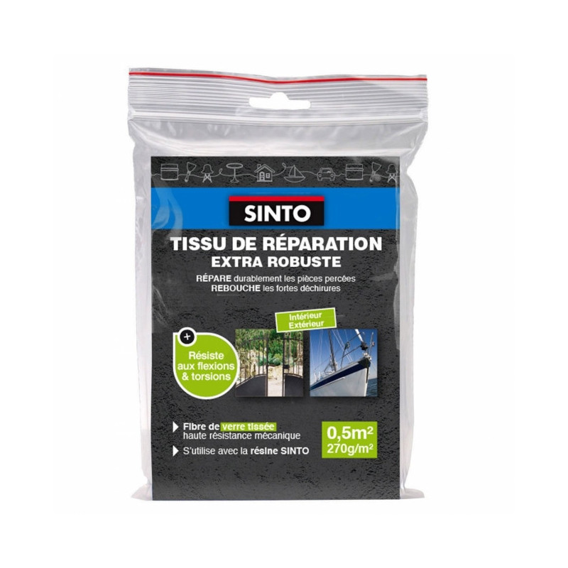 Tissu de réparation en fibre de verre tissée - 0,5 ou 1m² - SINTO