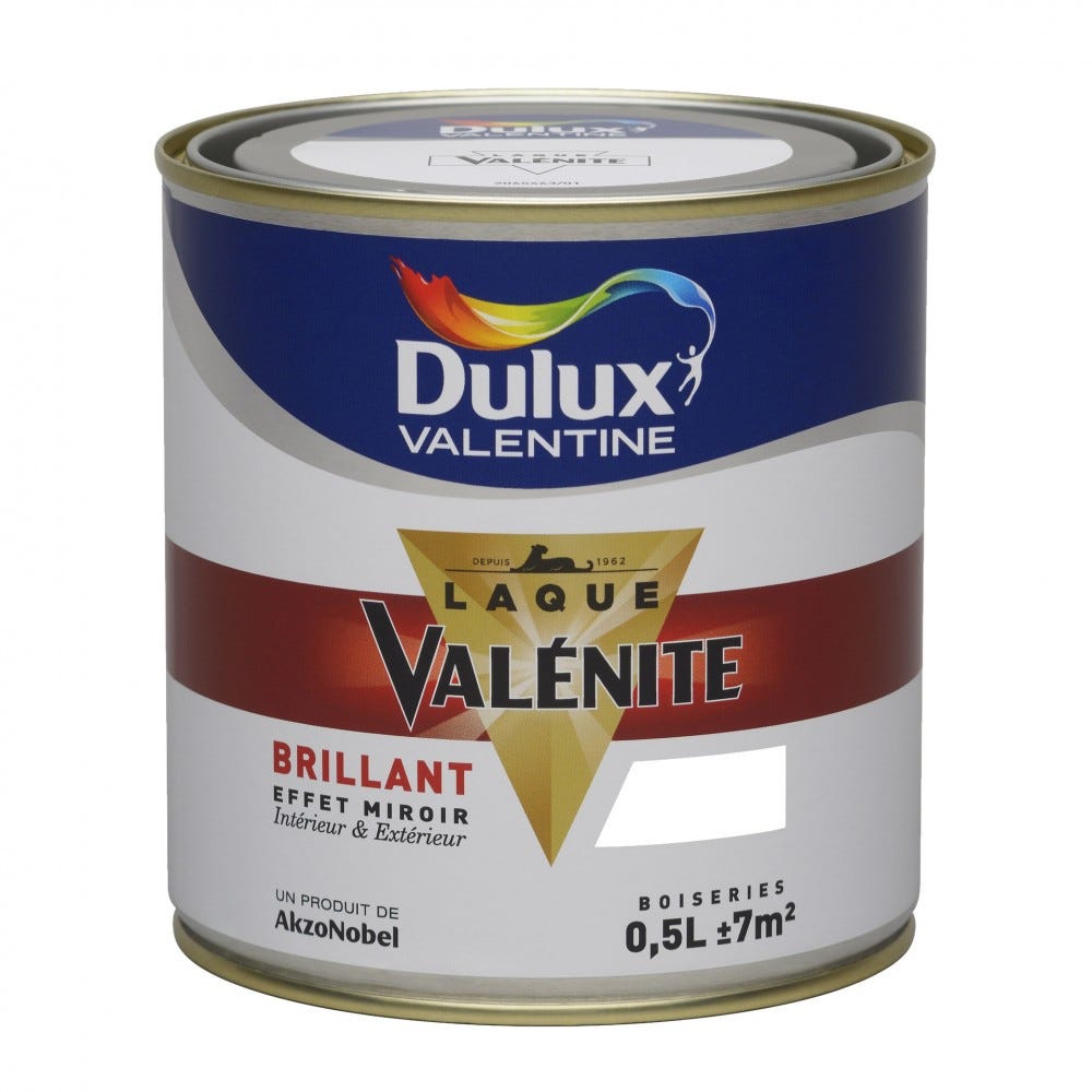 Peinture laque boiserie Valénite blanc brillant 0,5 L - DULUX VALENTINE 1