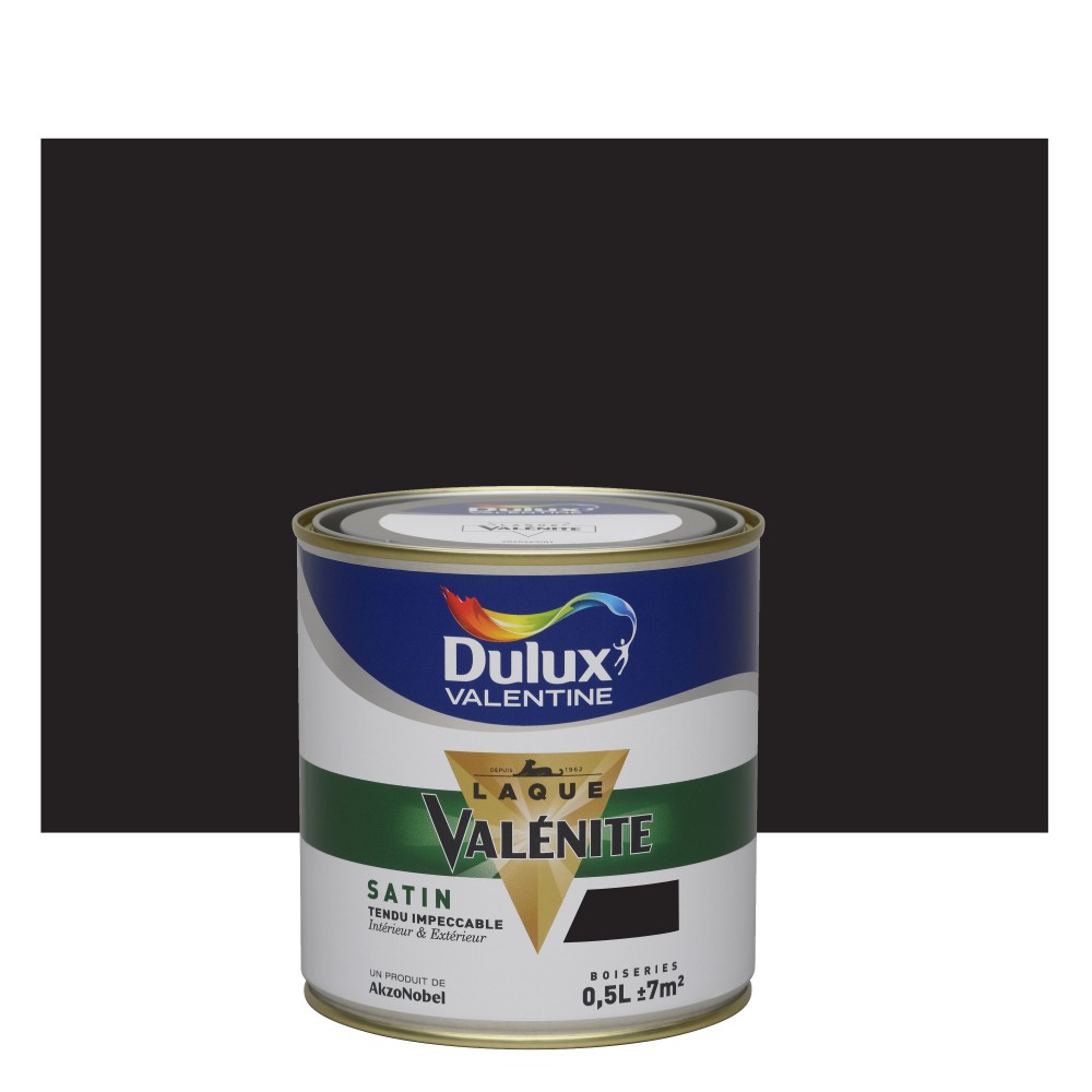 Peinture laque boiserie Valénite noir satiné 0,5 L - DULUX VALENTINE