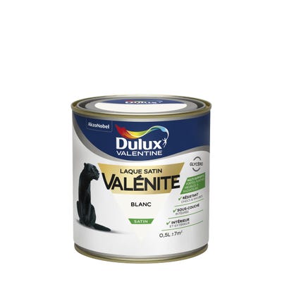 Peinture laque boiserie Valénite blanc satiné 0,5 L - DULUX VALENTINE 2