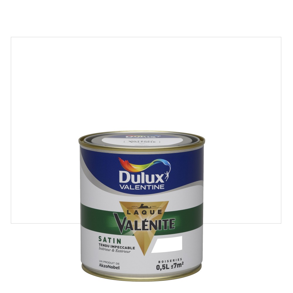 Peinture laque boiserie Valénite blanc satiné 0,5 L - DULUX VALENTINE