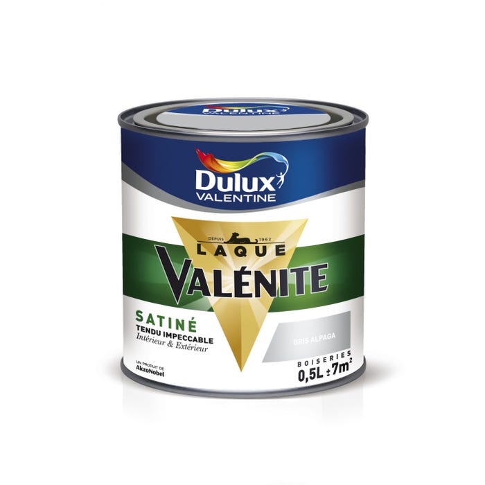 Peinture laque boiserie Valénite gris alpaga satiné 0,5 L - DULUX VALENTINE 2