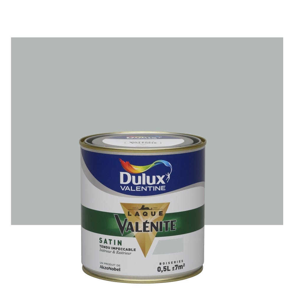 Peinture laque boiserie Valénite gris alpaga satiné 0,5 L - DULUX VALENTINE 0