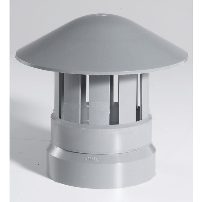 Chapeau de ventilation femelle pvc gris GIRPI, Diam.100 mm 0